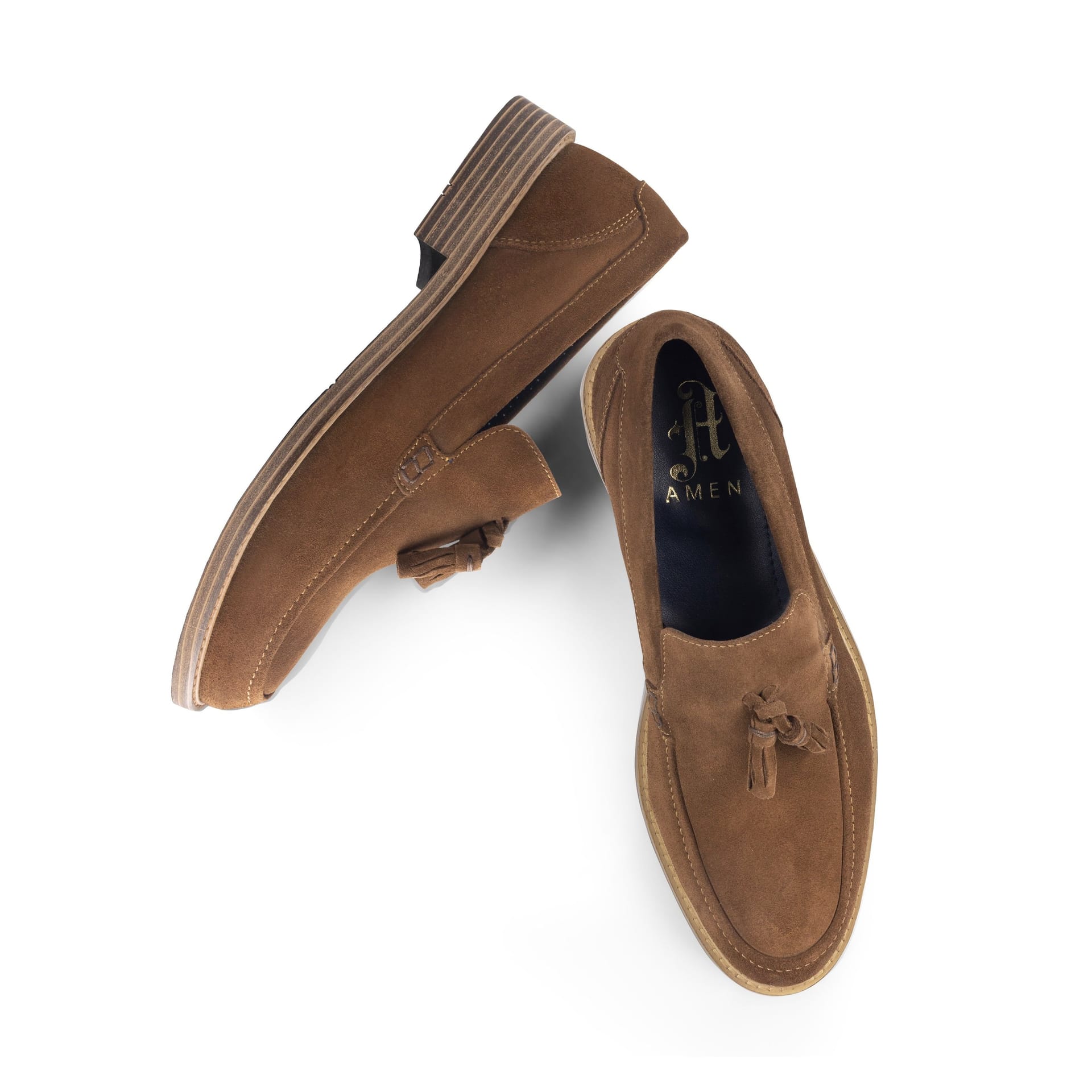 Amen Shoes Amen Shoes Men's Affleck Suede Leather Smart Loafers in Chocolate - 4