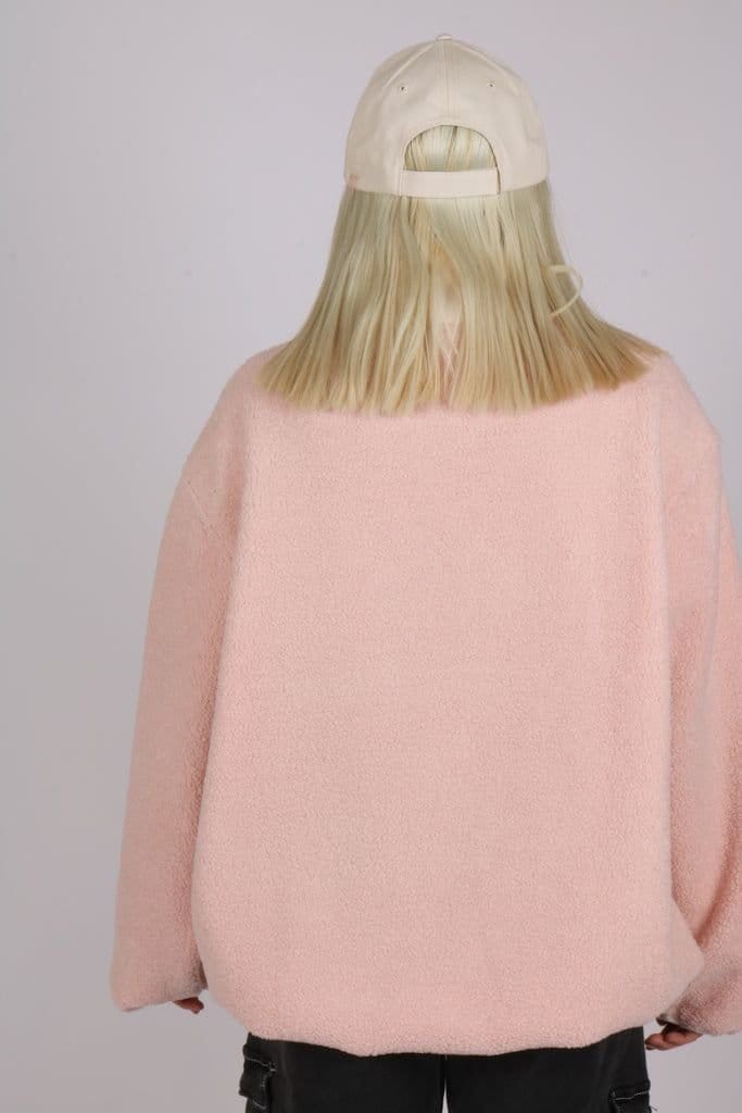 ROADIES OF 66 ROADIES OF 66 Women's Soft Pink Borg Jacket Relaxed Fit - 4