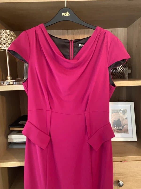 Per Una 💕 Per Una Speziale Cerise Pink Cowl Neck Occasion Dress 12 BNWT
