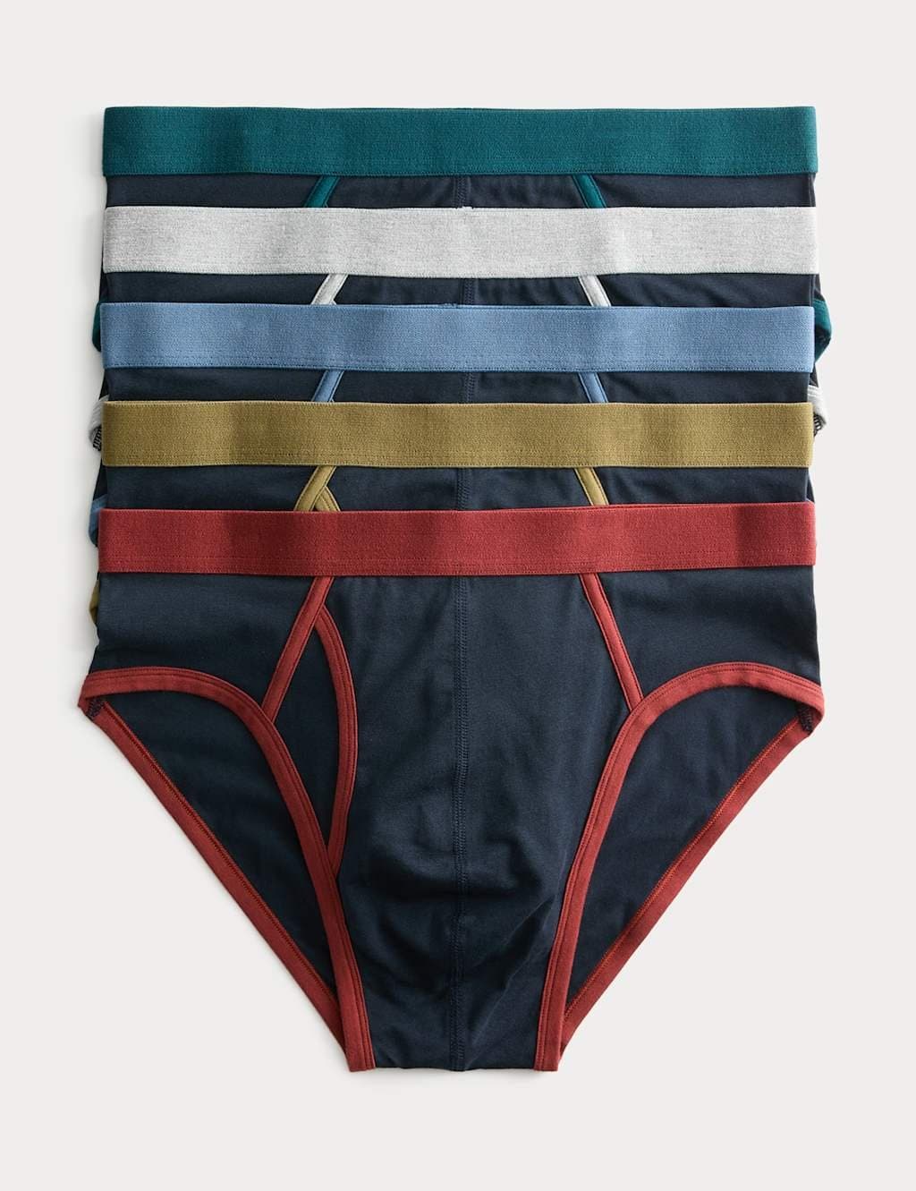 Marks & Spencer M&S 5 Pack Cotton Stretch Briefs Navy Mix
