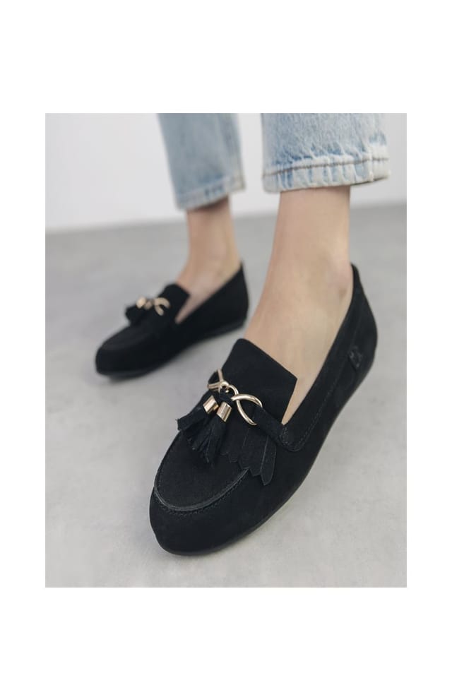 Moda in Pelle Moda In Pelle Women's 'Essana' Suede Loafers in Black - 3