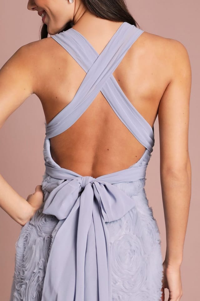 Coast Coast Women's Embroidered Mesh Floral Textured Midi Dress in Pale Blue - 2