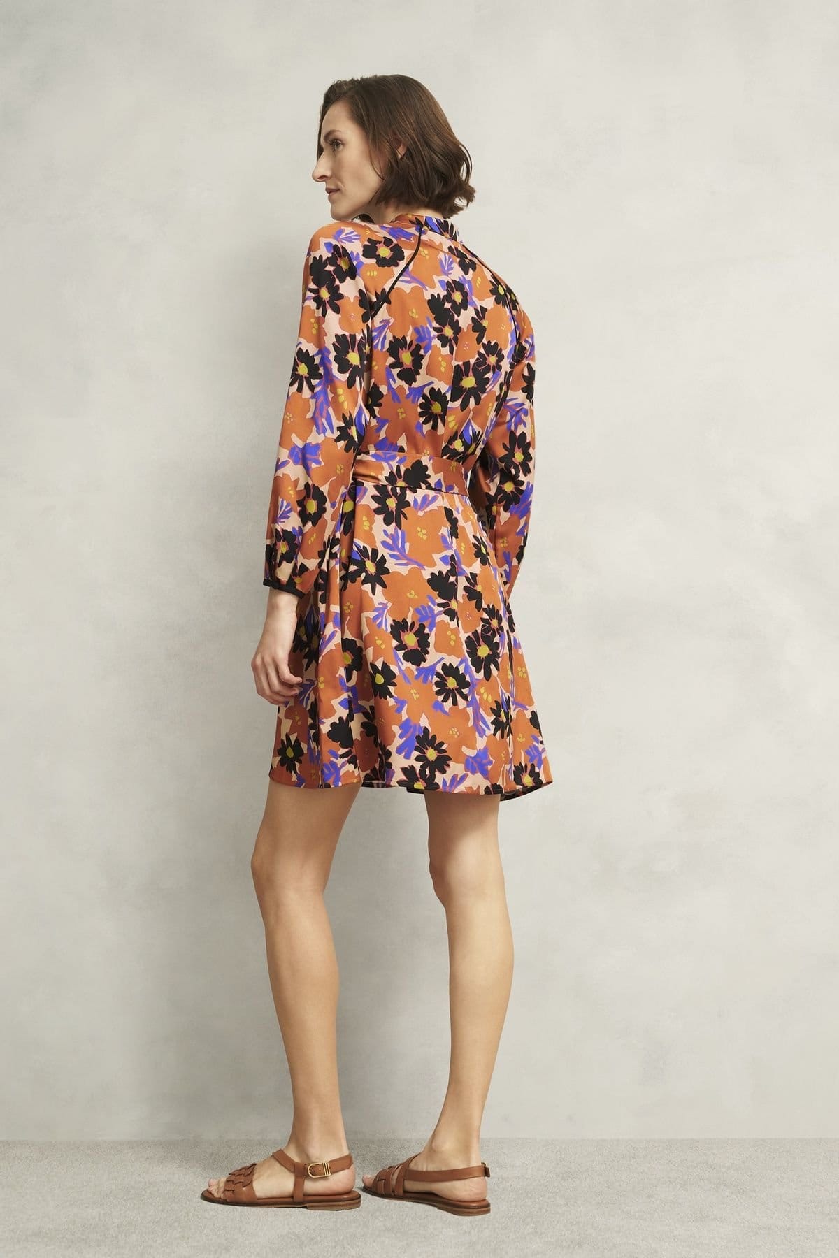 Hobbs London Hobbs London Women's Coworth Floral Belted Mini Dress in Light Brown - 4