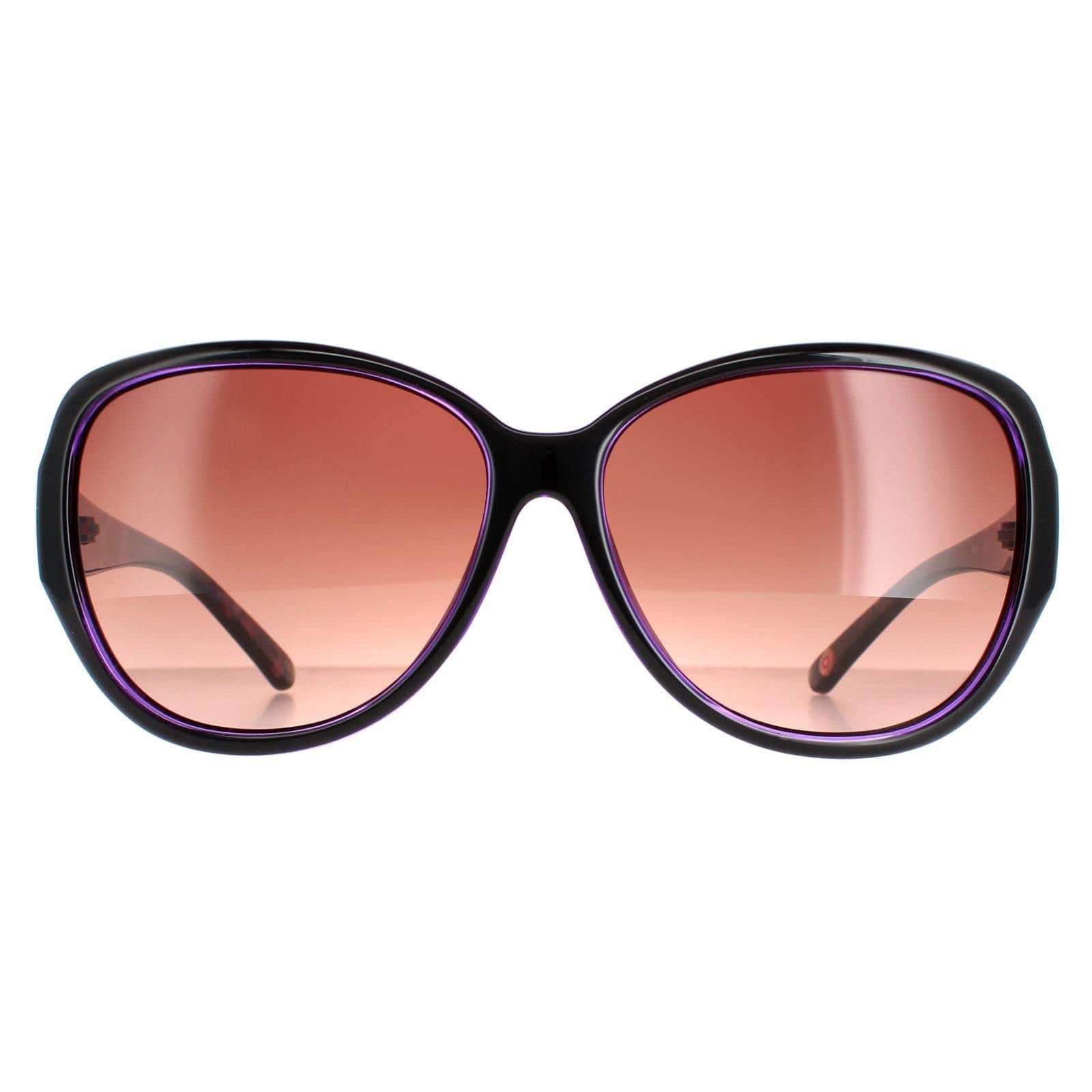 Ted Baker Ted Baker Women's Oval Black Purple Brown Gradient TB1394 Shay