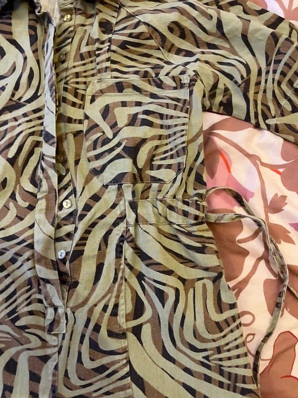 ASOS Design ASOS short jumpsuit, khaki animal print style design