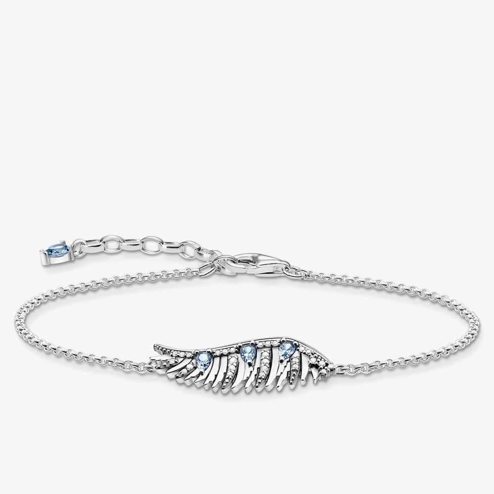 Thomas Sabo THOMAS SABO Women's Siilver & Blue Wing Bracelet A2070-644-1-L19V in Silver