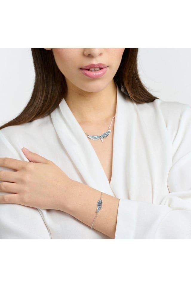 Thomas Sabo THOMAS SABO Women's Siilver & Blue Wing Bracelet A2070-644-1-L19V in Silver - 2