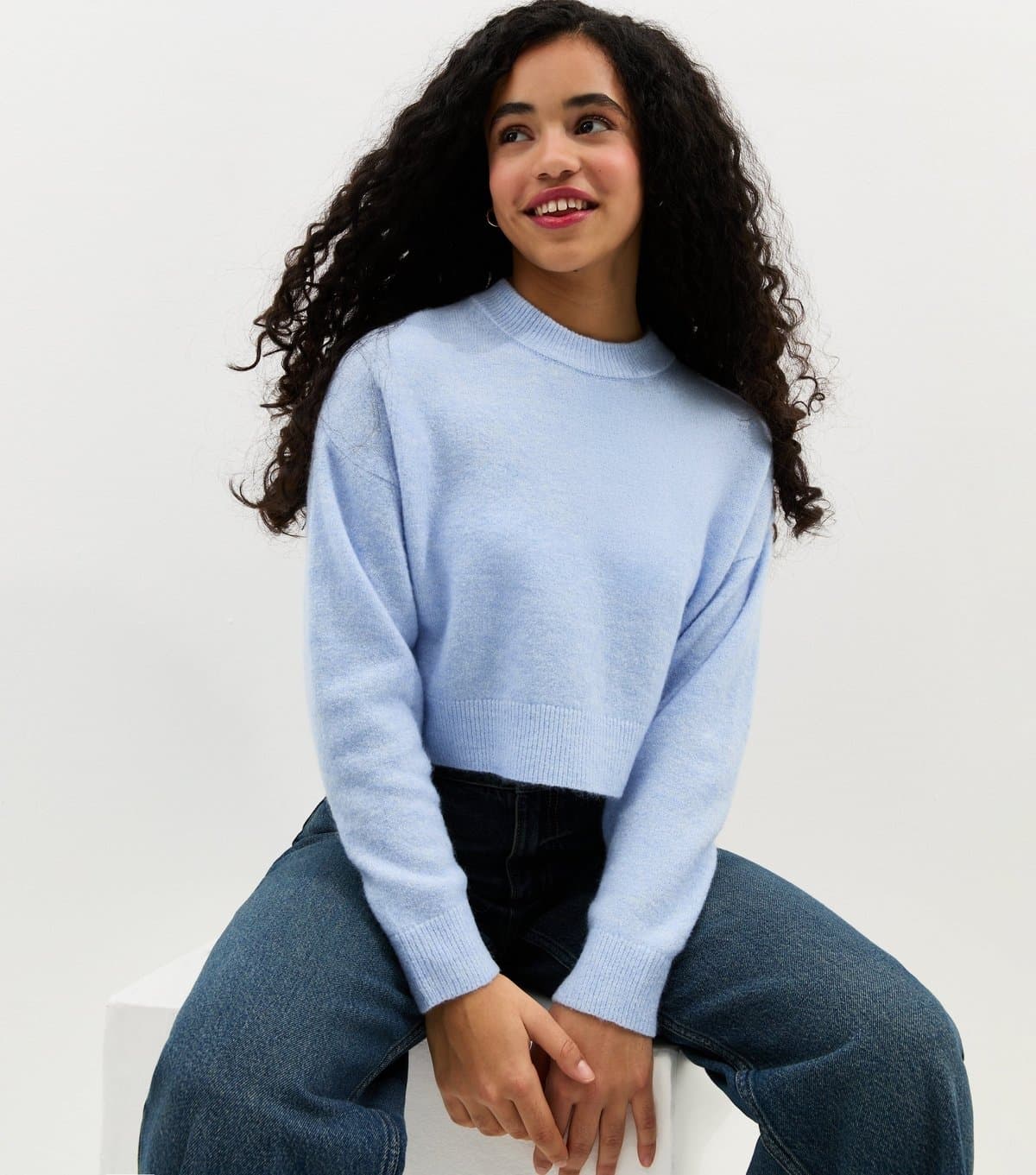 New Look Girls' Light Blue Crew Neck Jumper New Look