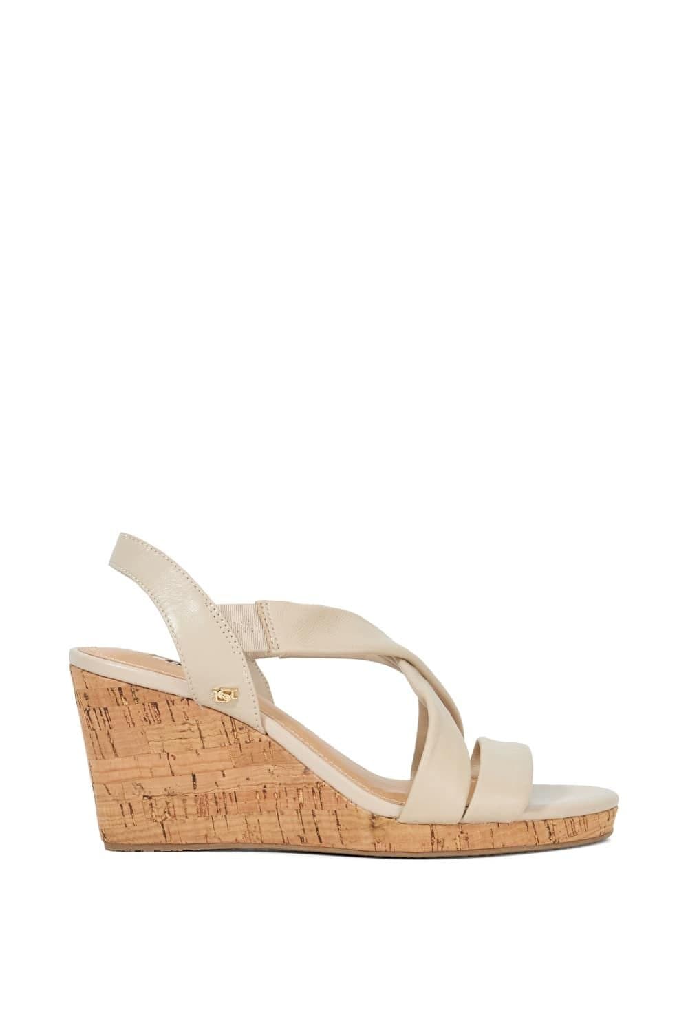Dune London Dune London Women's Wide Fit 'Kamies' Leather Wedges in Natural
