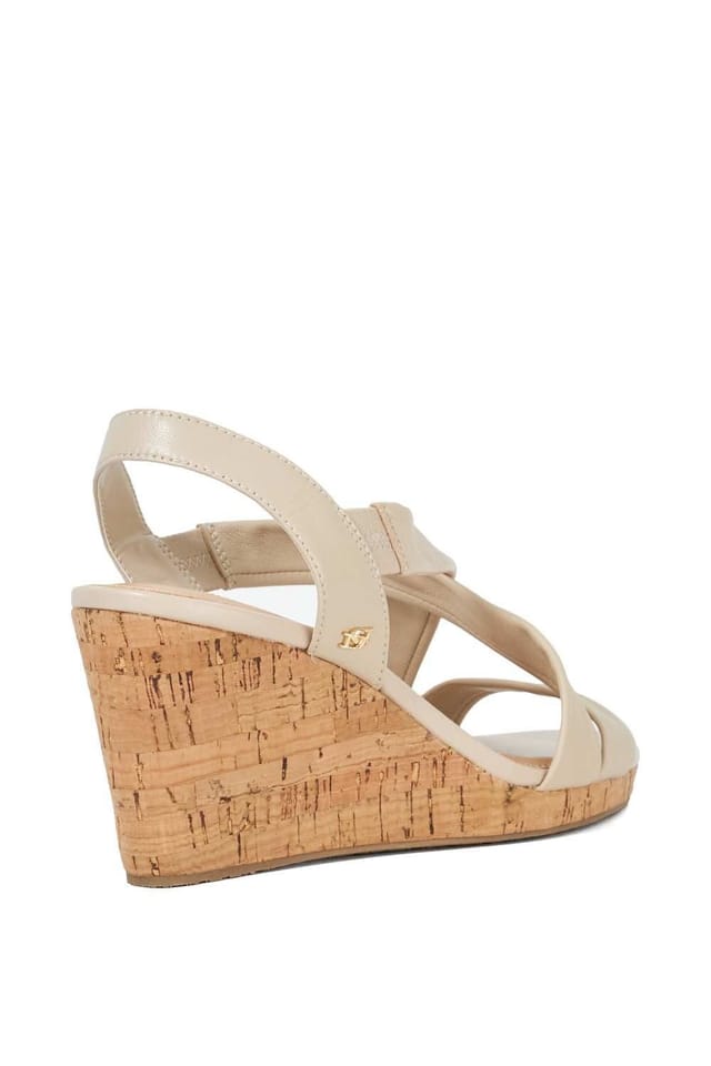 Dune London Dune London Women's Wide Fit 'Kamies' Leather Wedges in Natural - 3