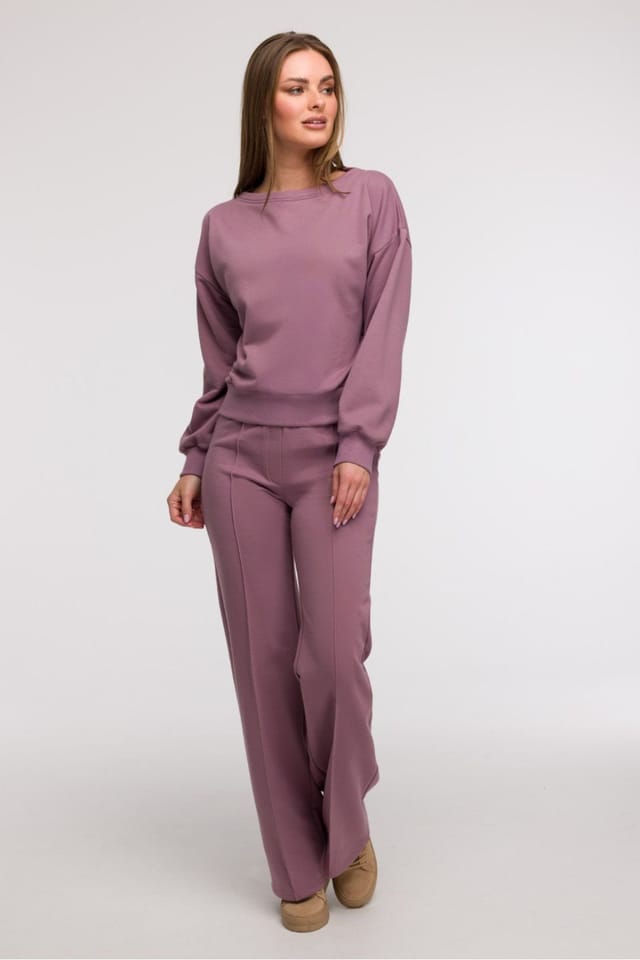 Love Lace Love Lace Women's Polish Wrap Open Back Oversized Blouse in Violet - 2