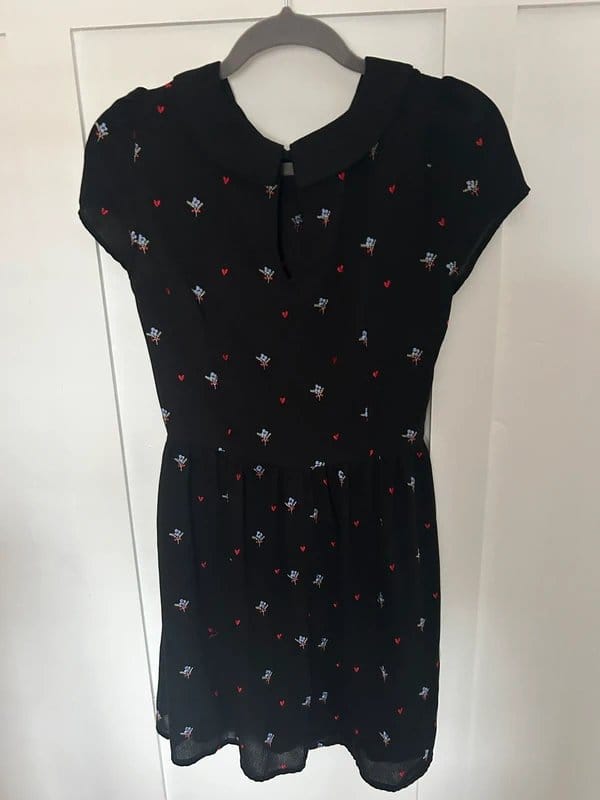 Topshop Black Embroidered Mini Dress