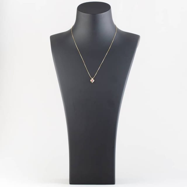 T.H.Baker T.H.Baker Women's 9ct Yellow Gold Ruby & Diamond Heart Necklace LT13070C RUBY - 2