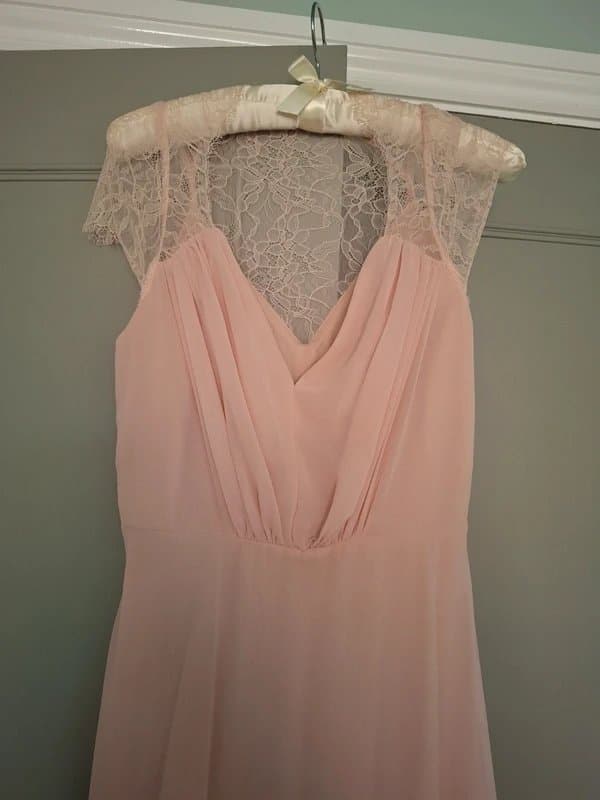 ASOS ASOS chiffon blush pink bridesmaid wedding lace dress Size 8