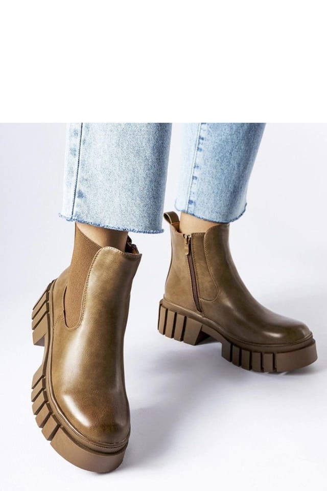 Love Lace Love Lace Women's Winter Platform Ankle Boots with Rubber Sole & Zipper in Brown - 2