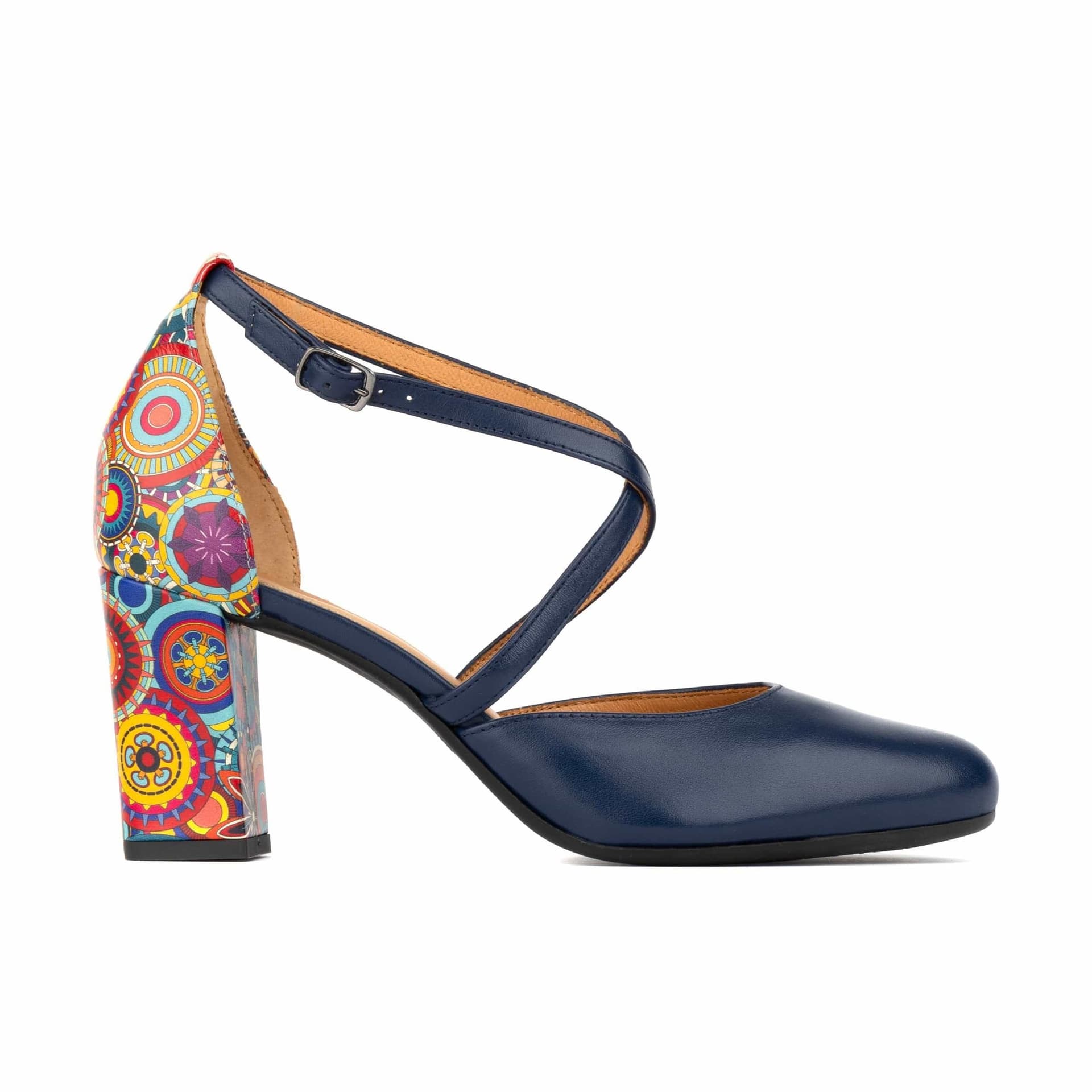 Embassy London Embassy London Navy Leather Strappy Heels