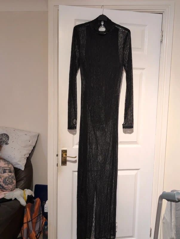 ASOS Black long lace maxi dress