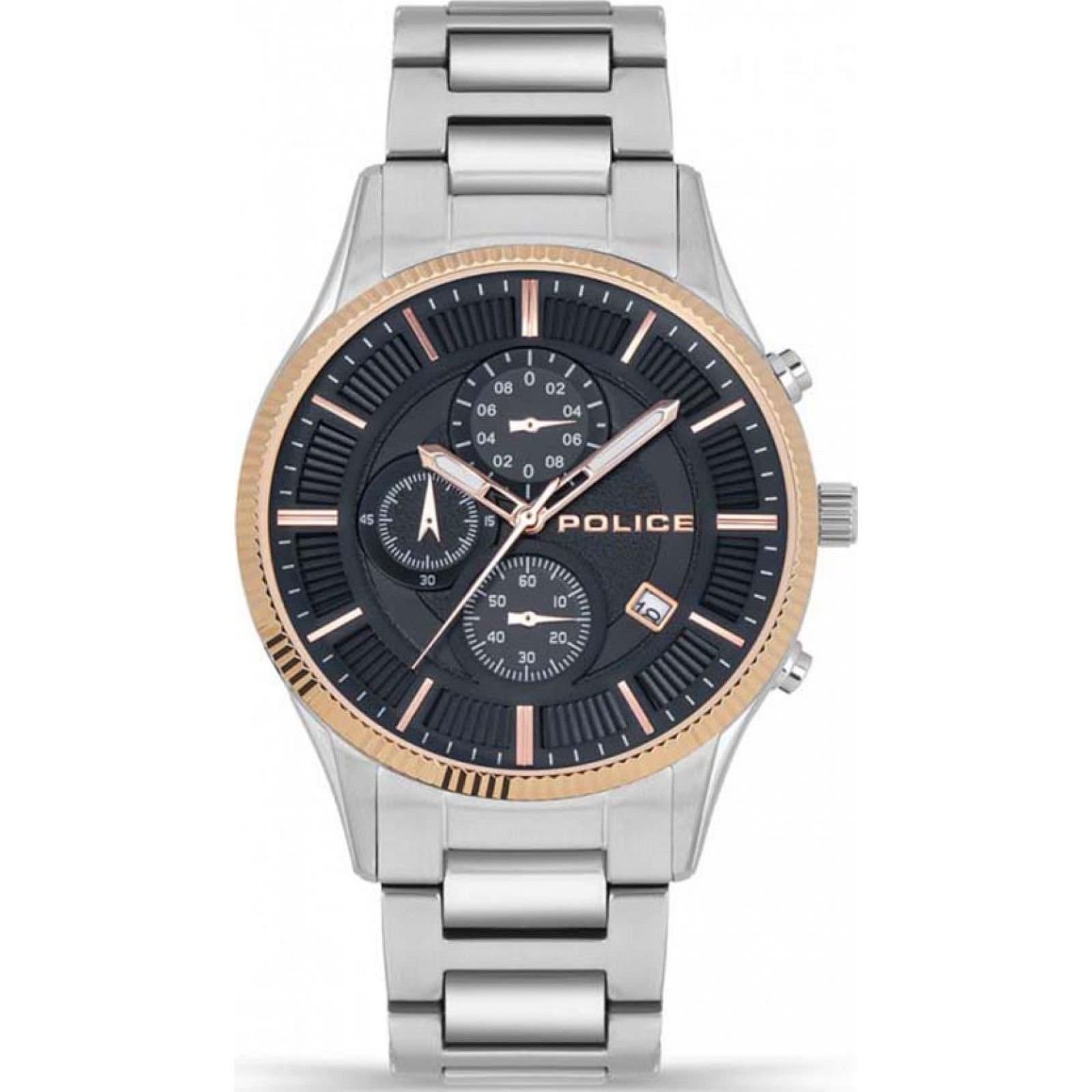 Police Police Men's PEWJI2194242 Vault 44mm Quartz Watch in Silver