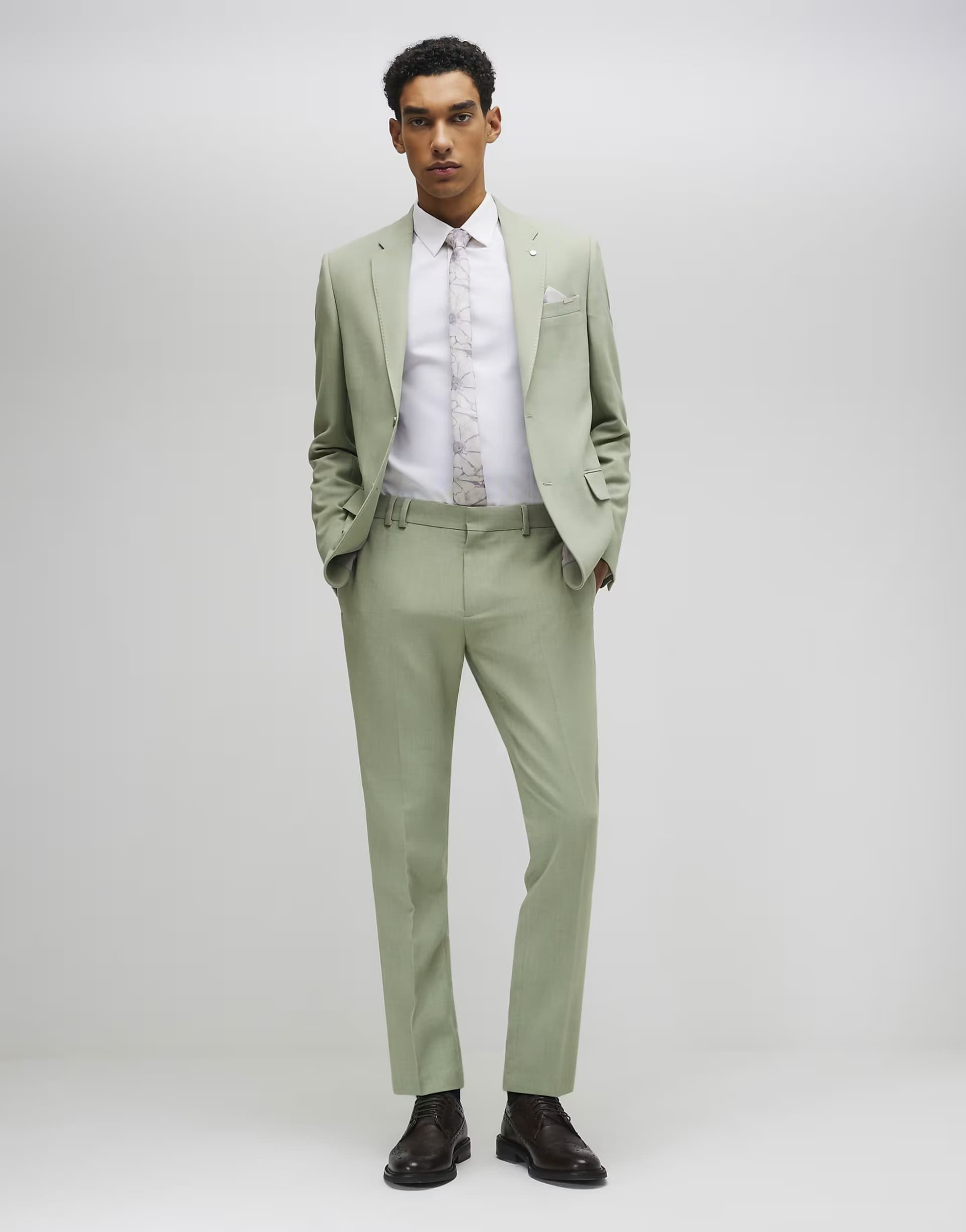 ASOS River Island Skinny fit tailored suit trousers in green