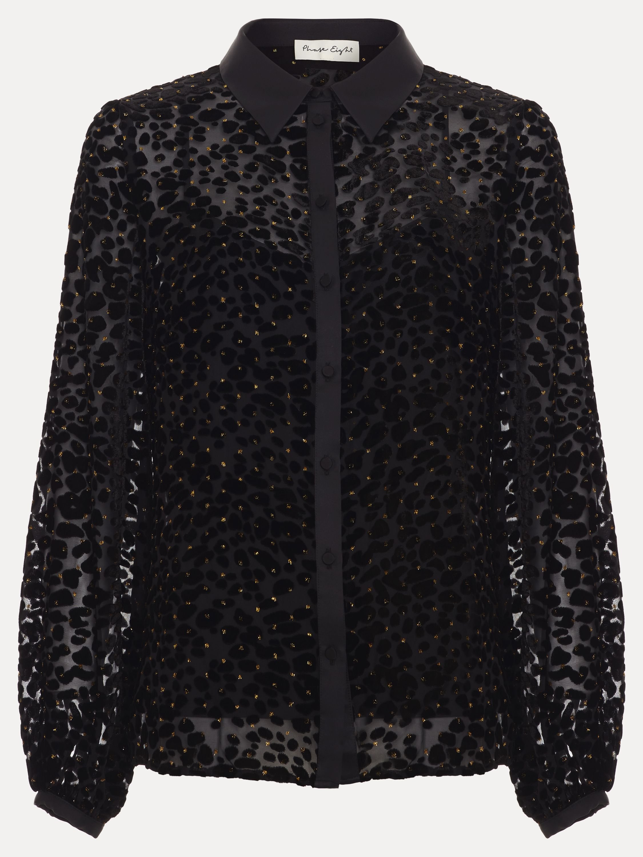 Phase Eight Phase Eight Women's Della Burnout Shirt in True Black - 2