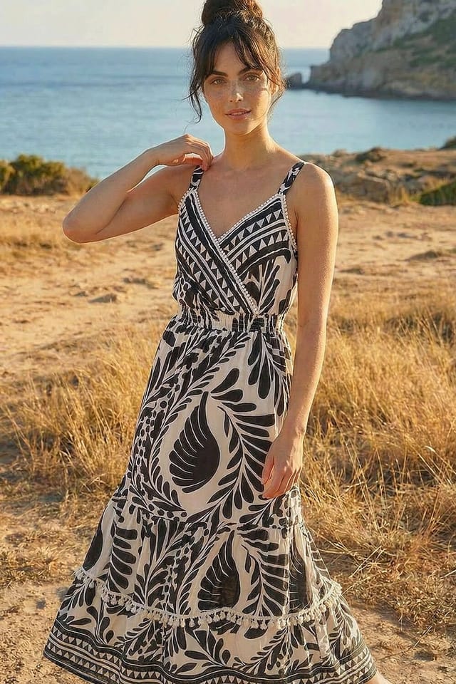 Dusk Dusk Women's Abstract Twist Maxi Dress in Black - 3