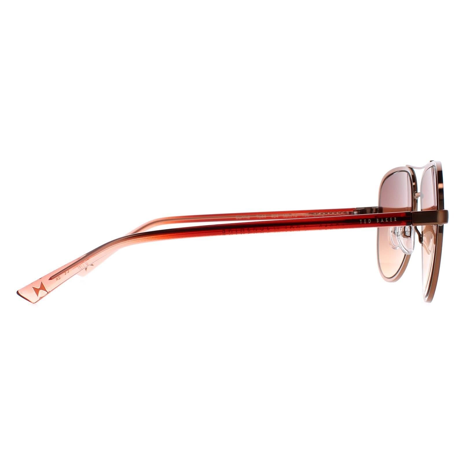 Ted Baker Ted Baker Women's Aviator Copper Brown Brown Gradient TB1644 Sunnia Sunglasses - 4