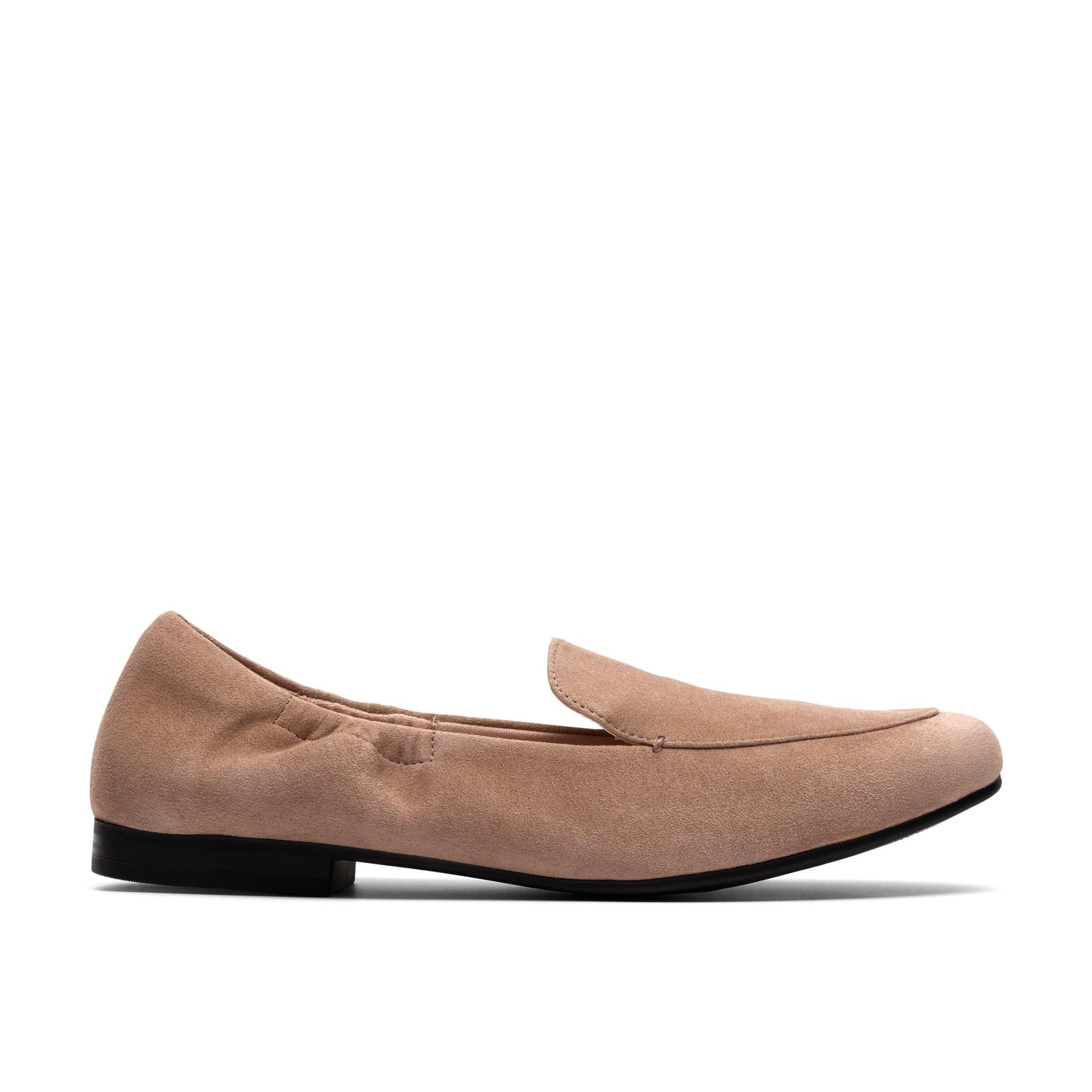 Clarks Clarks Women's Tamna Pure Mushroom Suede Loafers, Slip Ons in Light Tan
