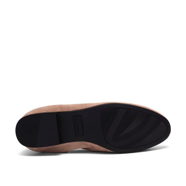Clarks Clarks Women's Tamna Pure Mushroom Suede Loafers, Slip Ons in Light Tan - 3