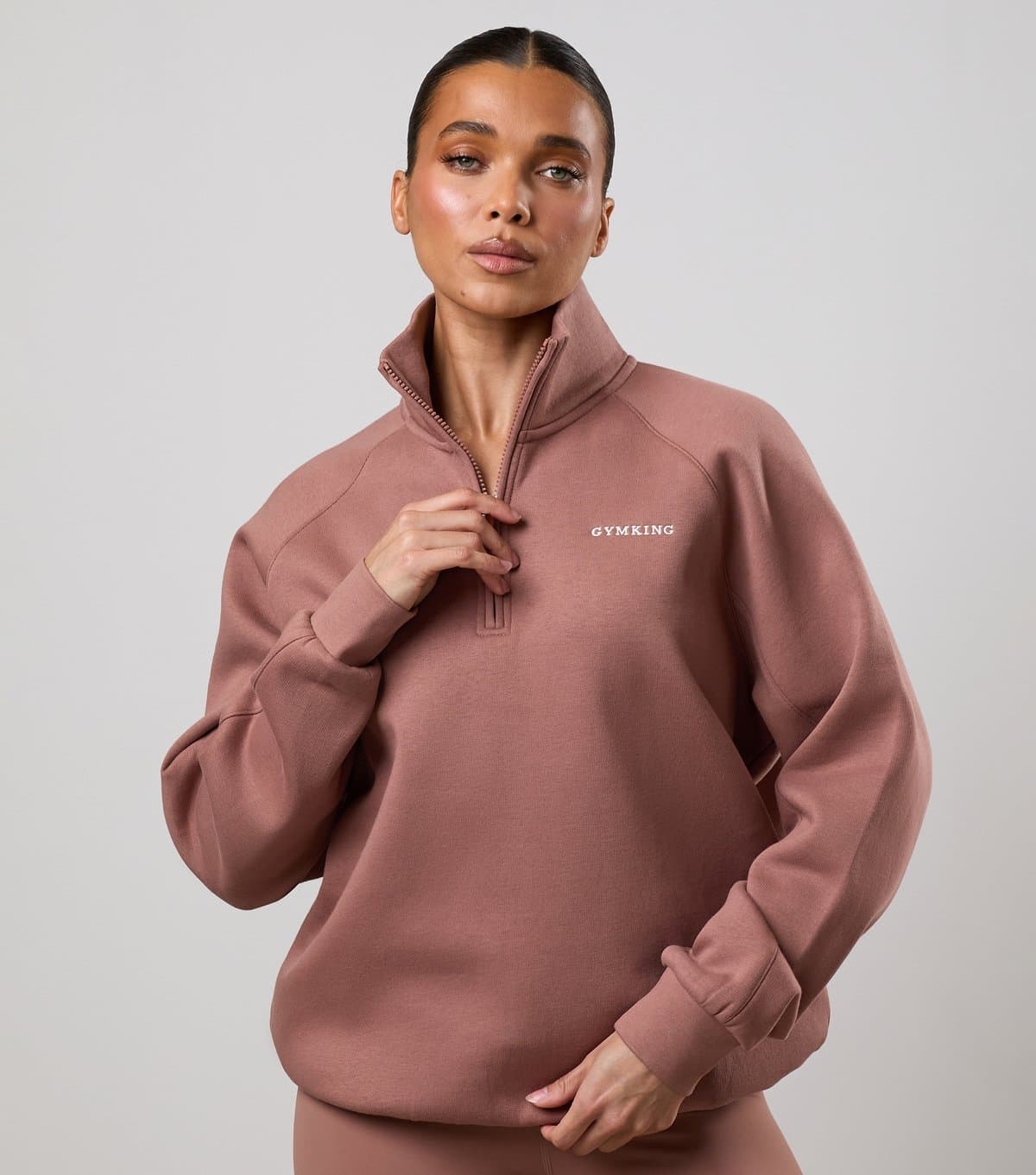 Gym King Women's Orange 365 Raglan Sleeve Funnel Neck Sweatshirt Gym King New Look