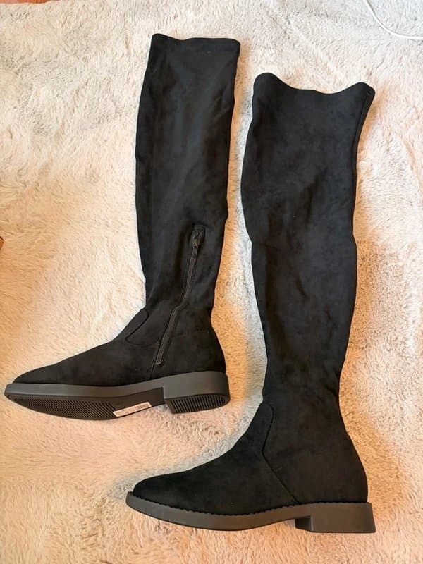 ASOS Design ASOS Design Wide Fit Kalani Over the Knee Boots in Black Micro – Size 5