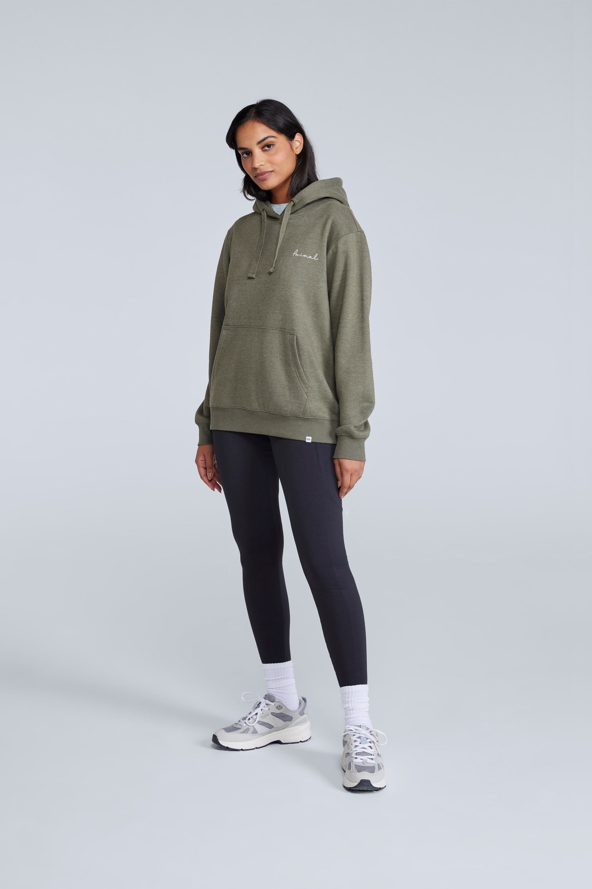 Animal Animal Women's Maya Hoodie Sweatshirt Gym Training Cotton Pullover in Light Khaki - 4