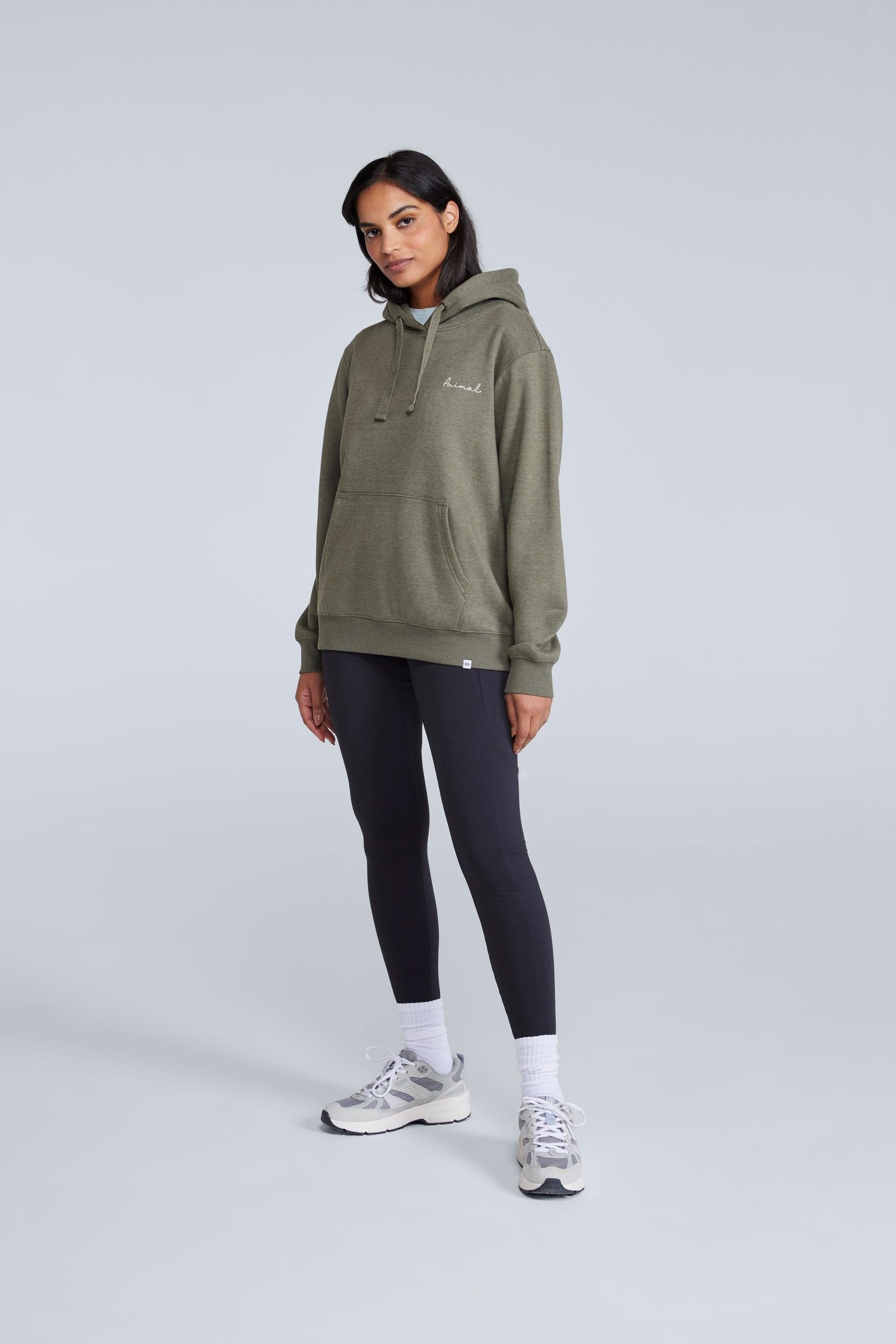 Animal Animal Women's Maya Hoodie Sweatshirt Gym Training Cotton Pullover in Light Khaki - 4