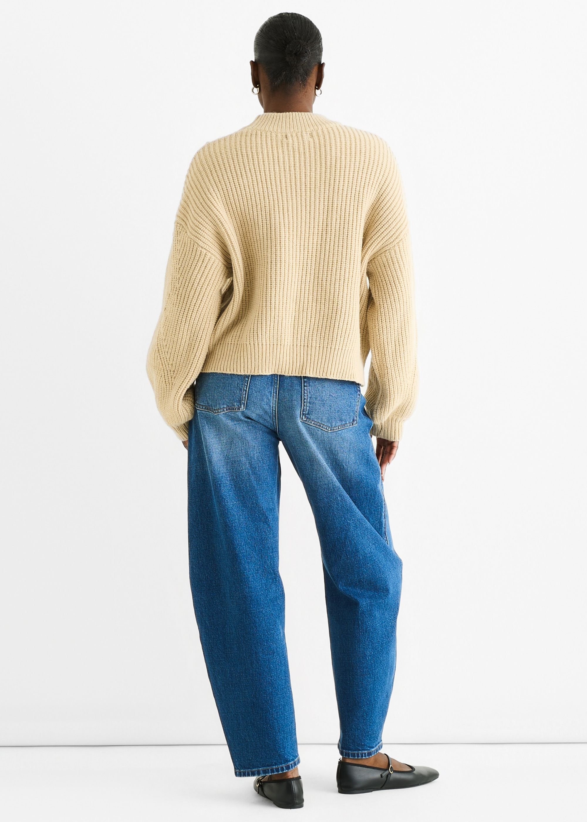 Gini London Gini London Women's Beige Chunky Knit Oversized Knit Jumper - 4