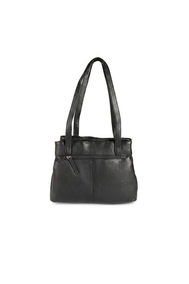 Pavers Pavers Women's Leather Handbag With Internal Pockets in Black - 2