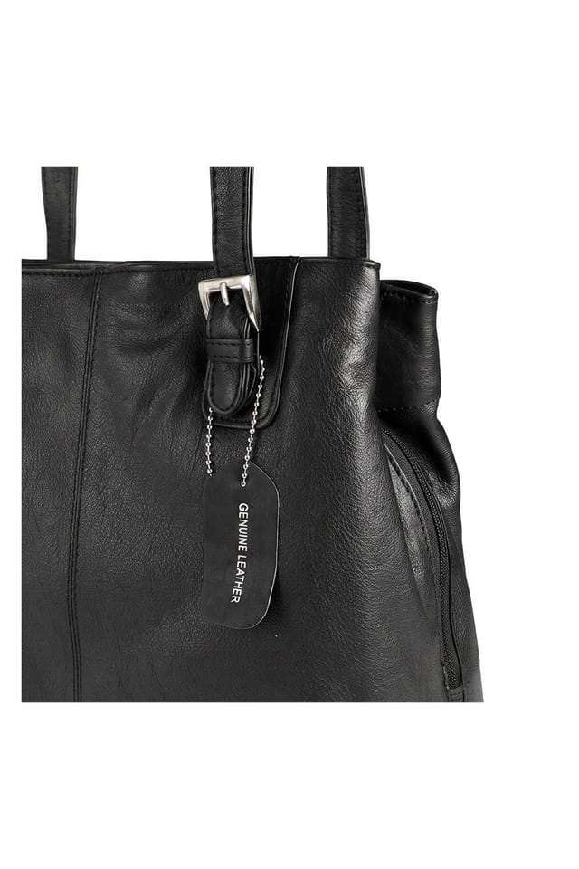 Pavers Pavers Women's Leather Handbag With Internal Pockets in Black - 3