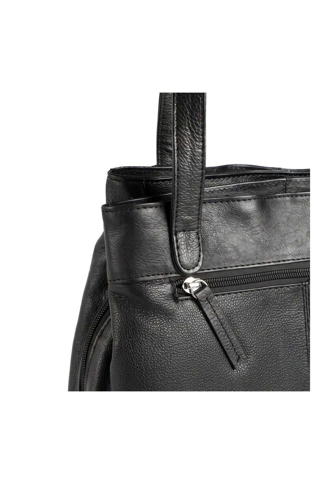Pavers Pavers Women's Leather Handbag With Internal Pockets in Black - 4