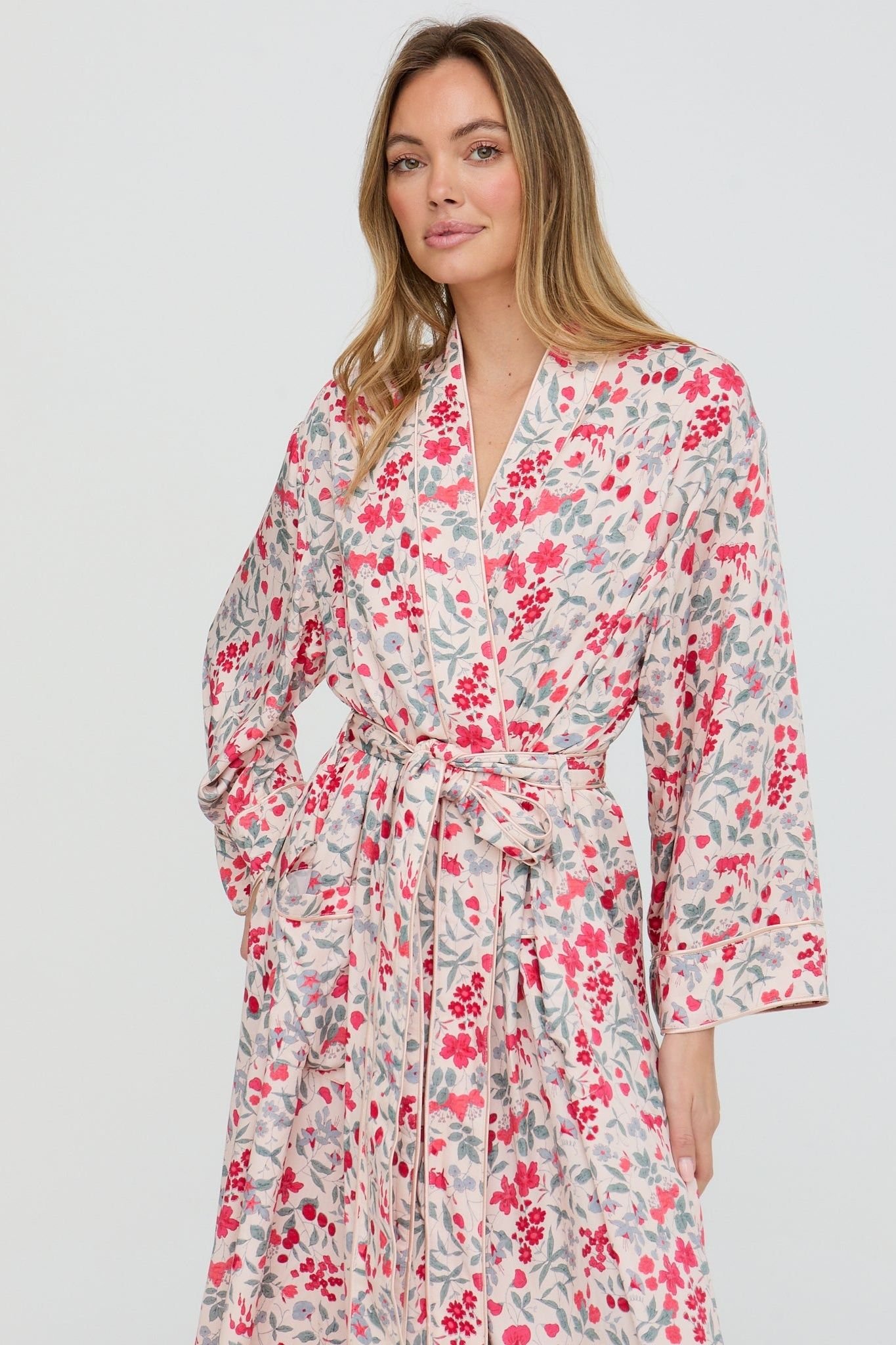 Lily and Lionel Lily and Lionel Women's Corina Kimono Style Jasmine Print Robe In Cream - 4