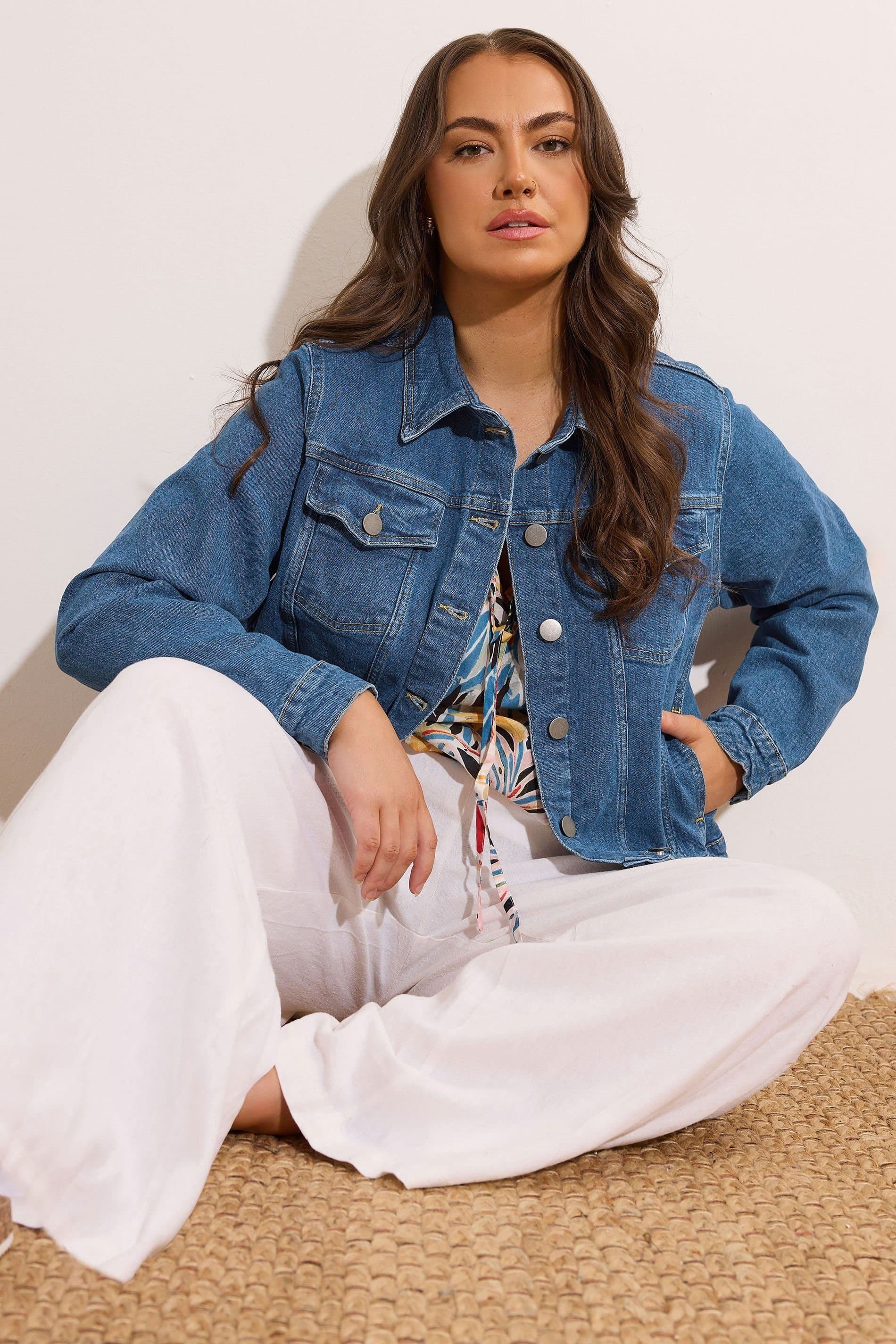 Evans Evans Blue Denim Jacket for Women