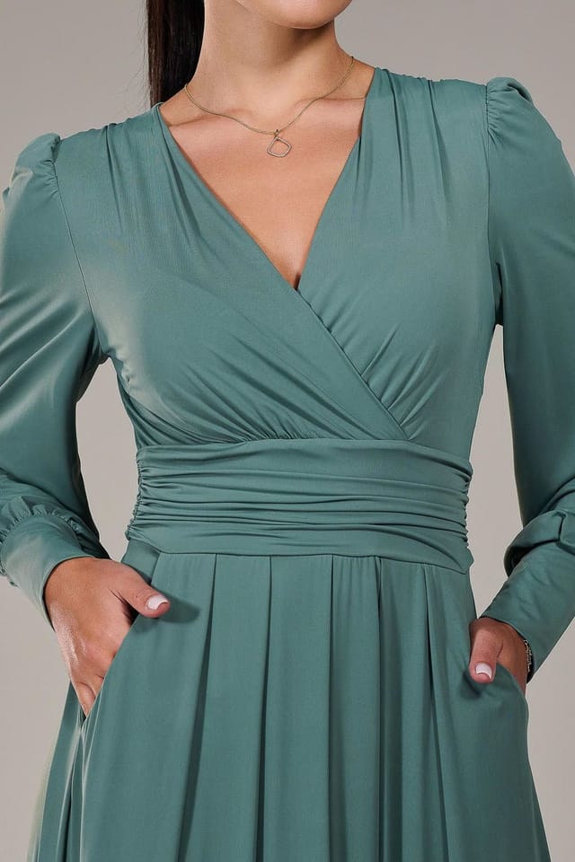 Jolie Moi Jolie Moi Women's Petite Long Sleeve Soft Silky Jersey Max in Light Green - 3