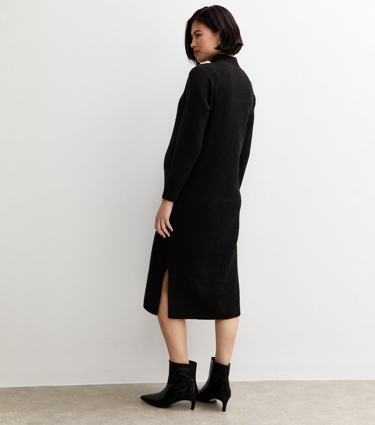 New Look Women's Maternity Black Rib High Neck Midi Dress New Look - 4