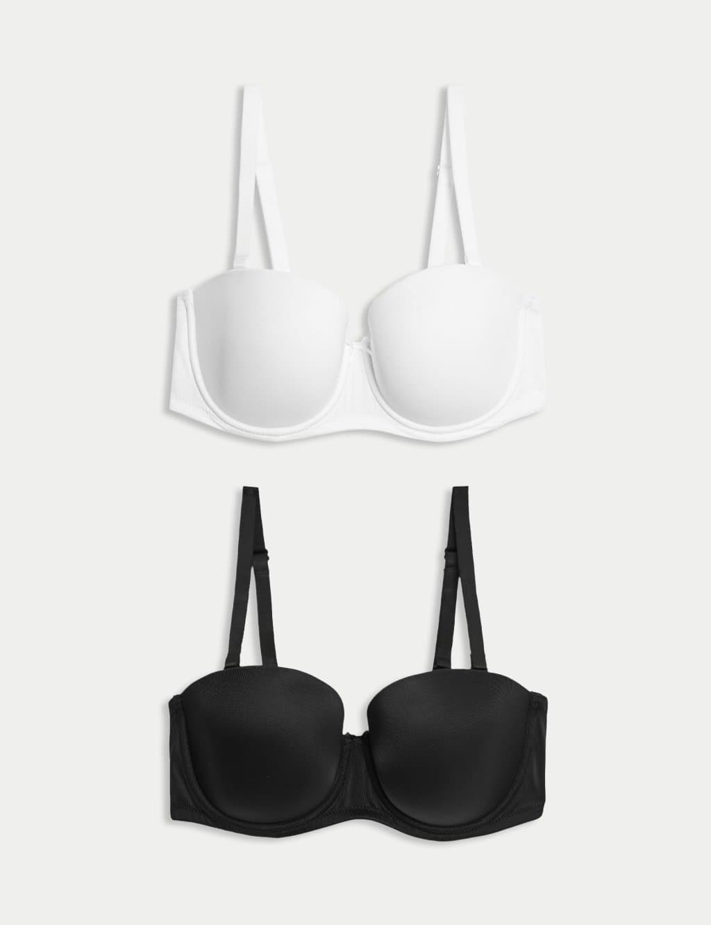 Marks & Spencer M&S 2 Pack Padded Multiway Bras A-E White/Black