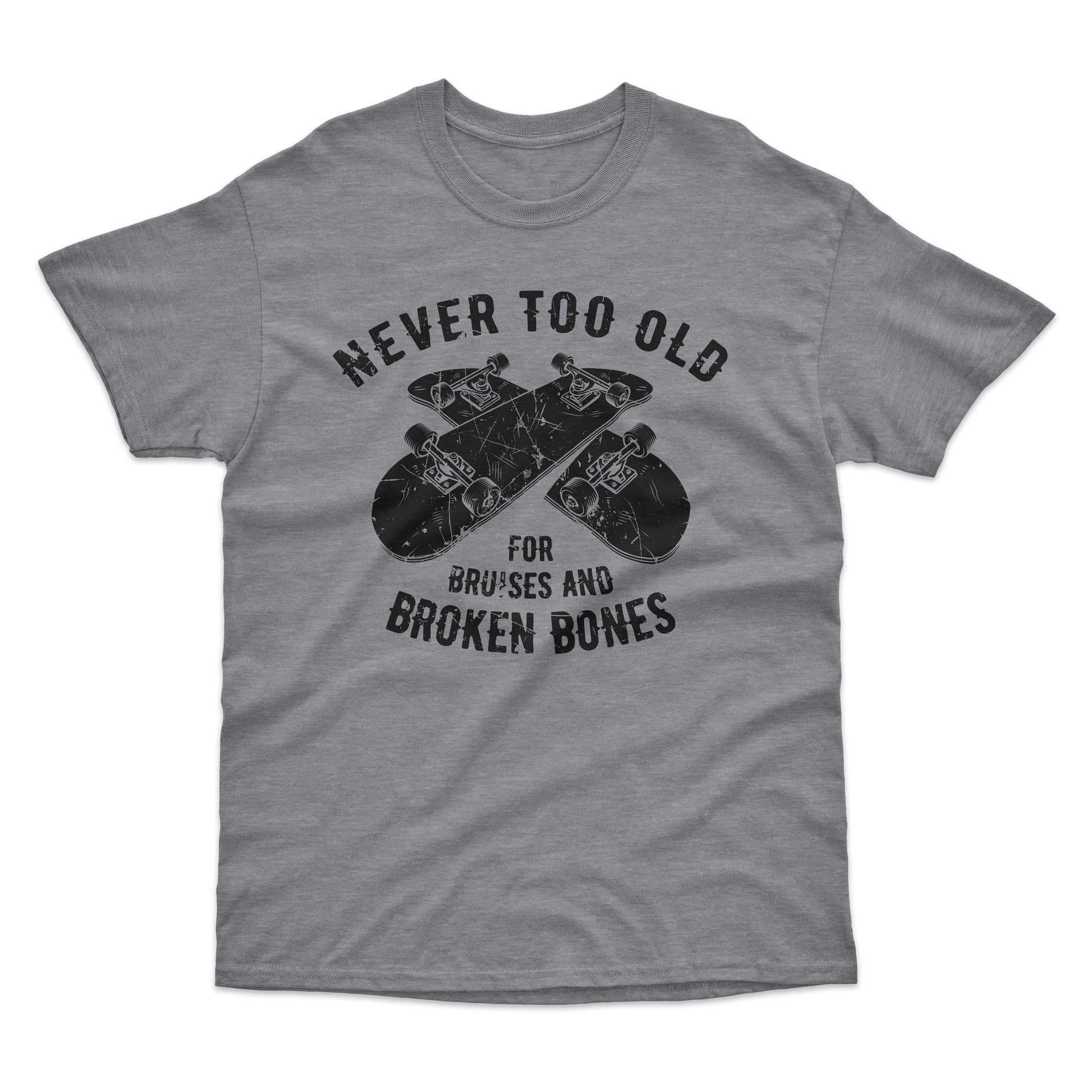 Bad Zebedee Bad Zebedee Men's Never Too Old for Bruises & Broken Bones Skateboard T-Shirt in Royal