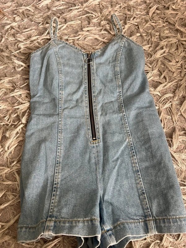 Topshop Light Blue Denim Jumpsuit