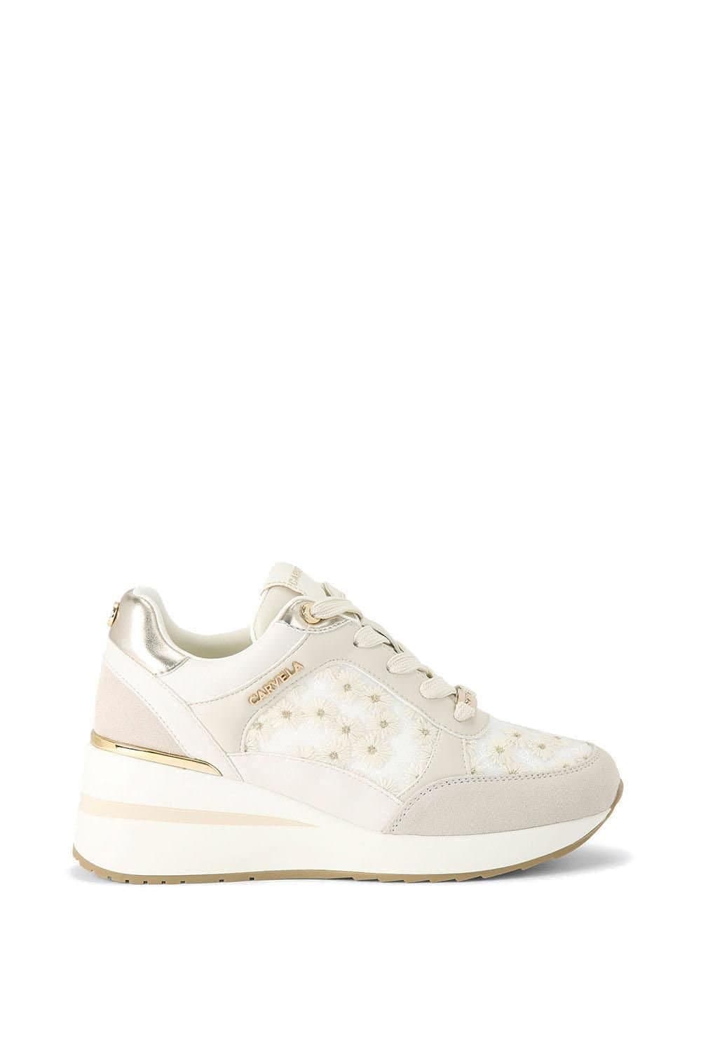 Carvela Carvela Women's 'High Rise Daisy' Fabric Trainers in White