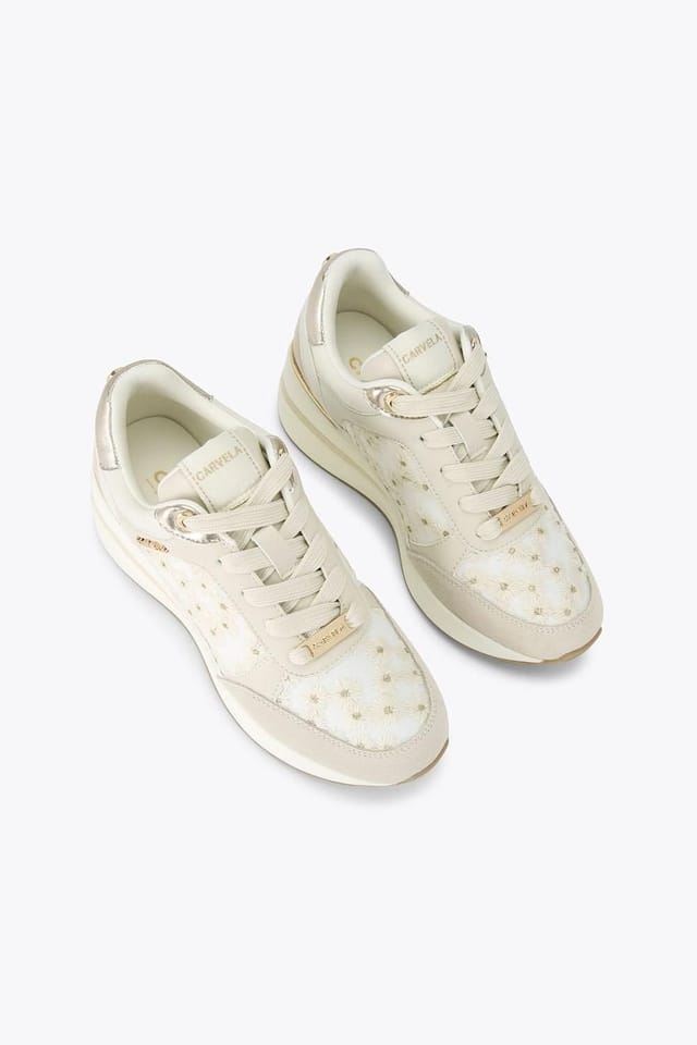 Carvela Carvela Women's 'High Rise Daisy' Fabric Trainers in White - 2