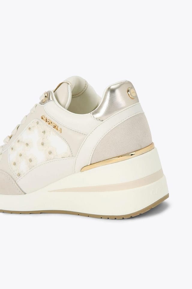 Carvela Carvela Women's 'High Rise Daisy' Fabric Trainers in White - 3