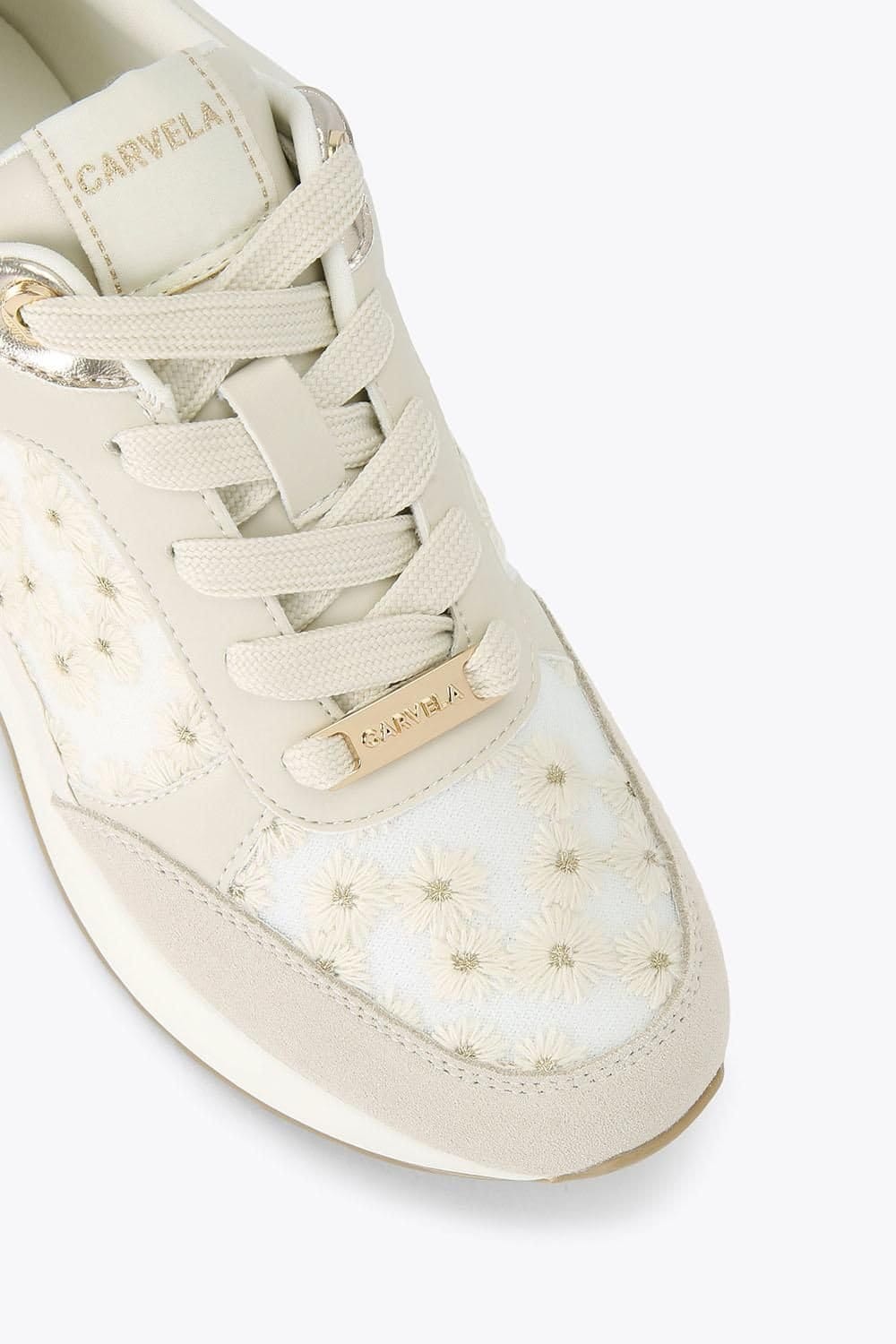 Carvela Carvela Women's 'High Rise Daisy' Fabric Trainers in White - 4