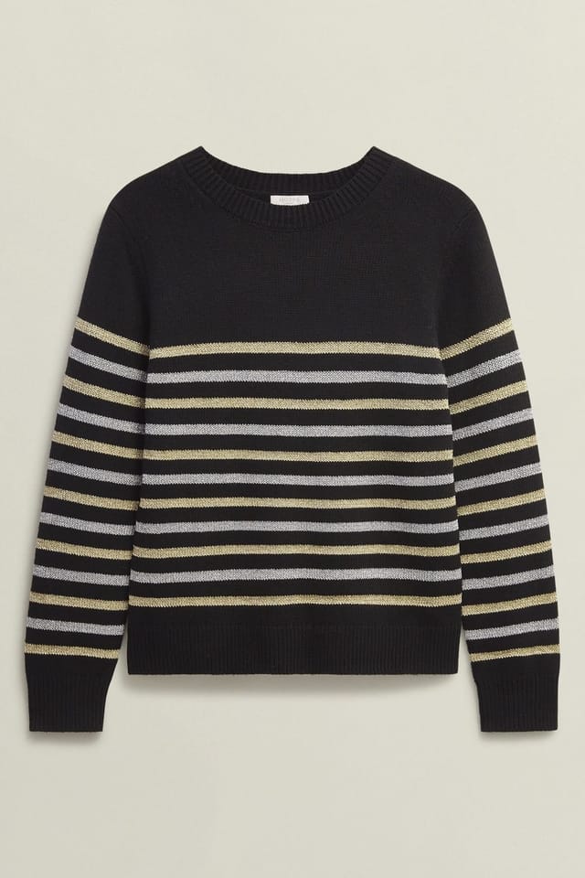 Hobbs London Hobbs London Women's Destiny Stripe Jumper in Black - 2