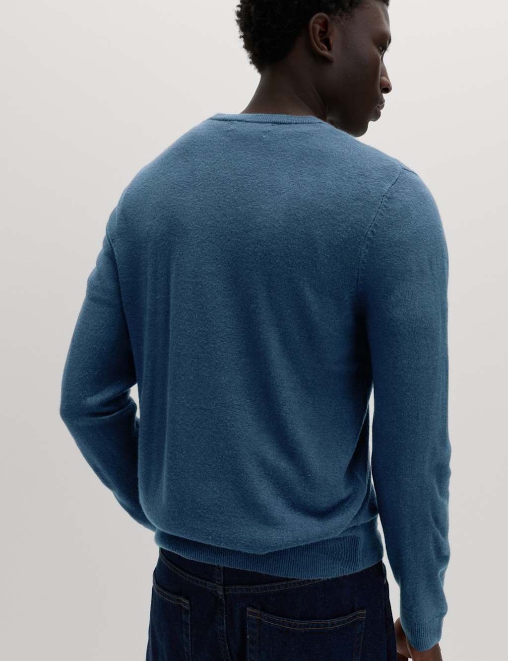 Marks & Spencer M&S Cashmilon™ V-Neck Jumper Denim - 3