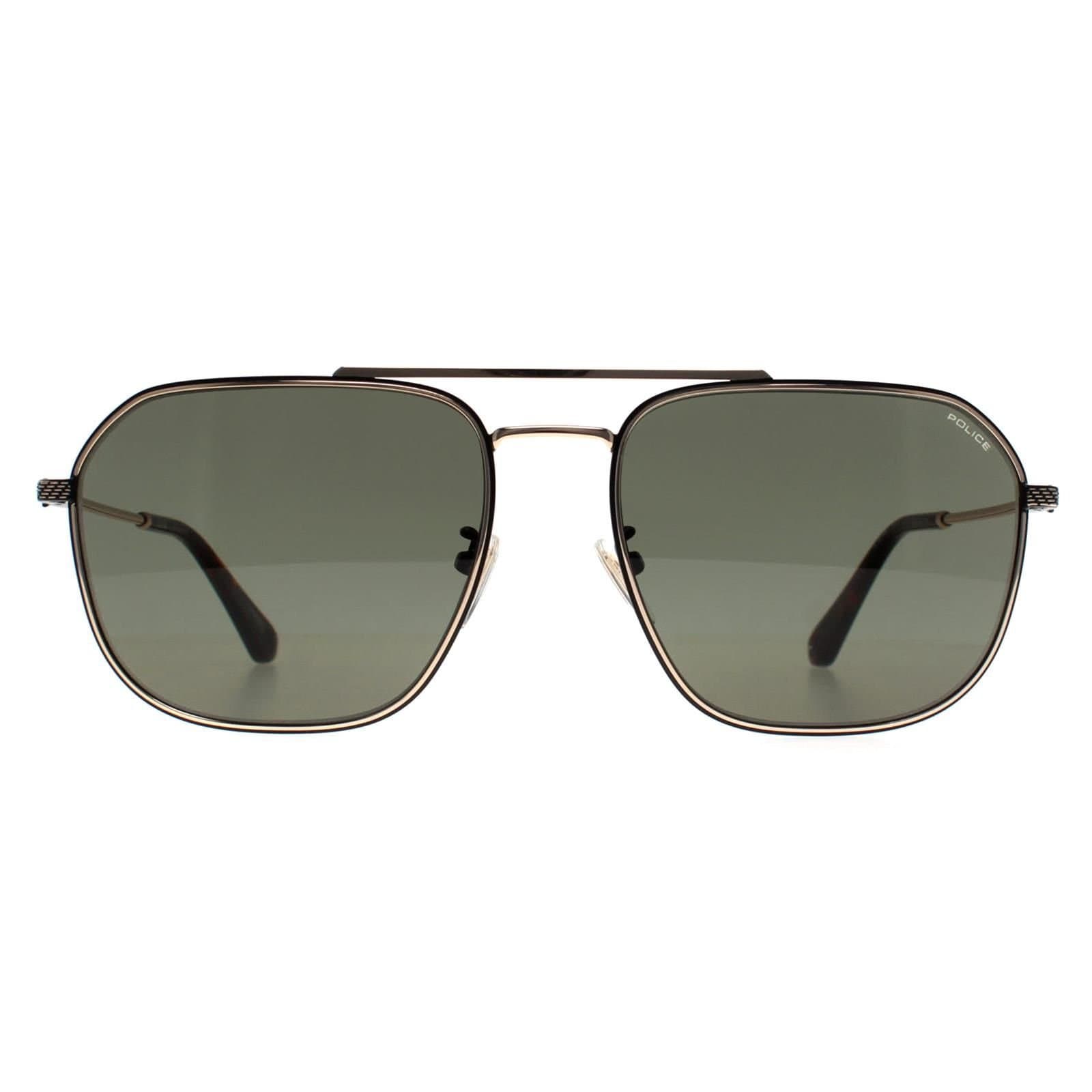 Police Police Men's Aviator Shiny Rose Gold Green SPLF64 Octane 1